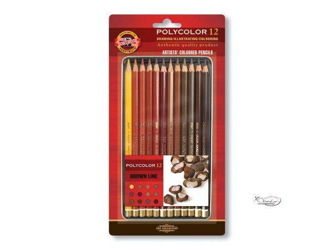 Polycolor 3822 souprava pastelek Hnědá