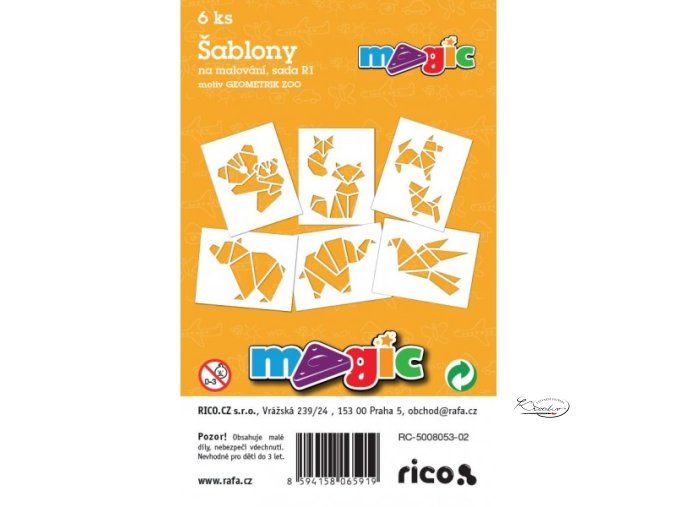 Magic papírové šablony sada R1 - Geometrik ZOO
