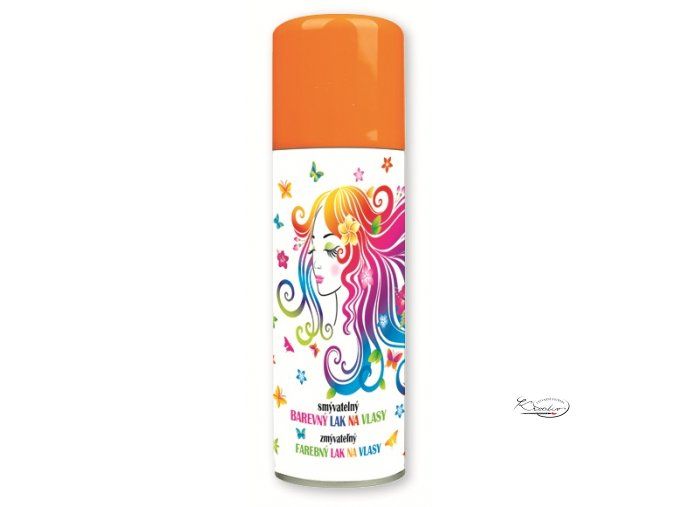 Barevný lak na vlasy smývatelný 125 ml - oranžový