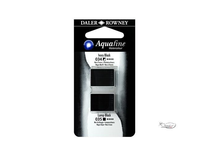 Umělecká akvarelová barva DR Aquafine - Ivory černá / lampová čerň 034 / 035