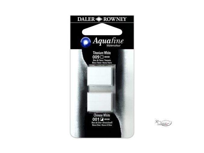 Umělecká akvarelová barva DR Aquafine - titanová bílá / čínská bílá 009 / 001