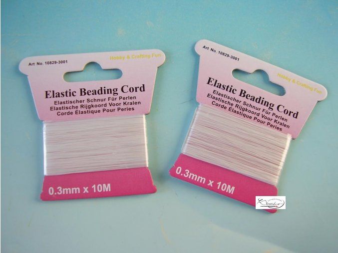 Šňůrka elastická 0,3 mm / 10 m - bílá