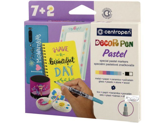 Dekorační popisovače pastelové 7+2 Centropen