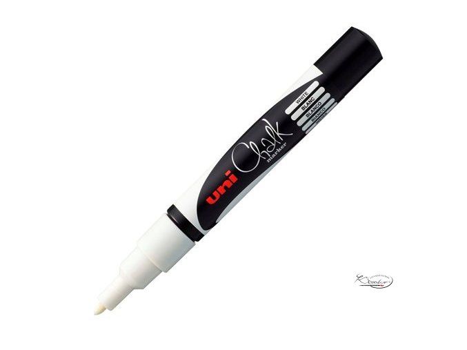 Křídový popisovač UNI s kulatým hrotem 1,8 - 2,5 mm - bílý
