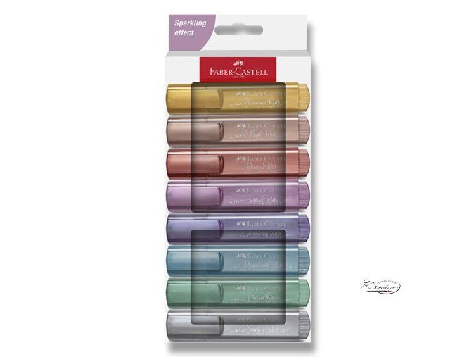 Zvýrazňovač Faber-Castell Textliner 46 Metallic - sada 8 barev