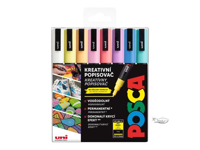 Sada akrylových popisovačů Posca  8 ks - pastelové barvy