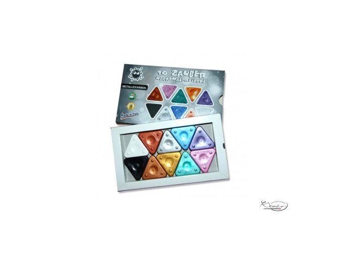 Magic Triangle wax crayon 10 metalic