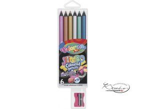 Pastelky Jumbo metalické Colorino 6 + ořezávátko