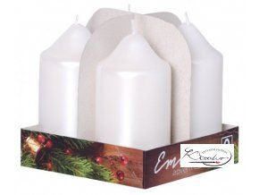 Svíčka válec 40x75cm perlová bílá 4ks