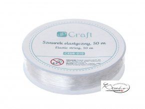 Šňůrka elastická 0,45 mm / 50 m - bílá