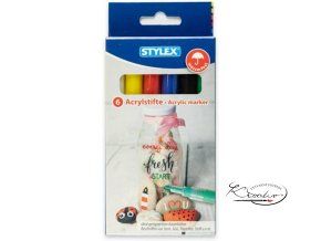 Akrylové popisovače Stylex 6 - základní barvymain fdc86896