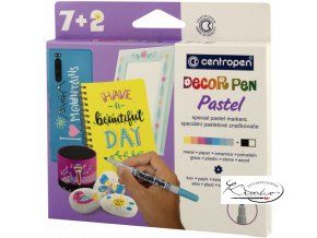 Dekorační popisovače pastelové 7+2 Centropen