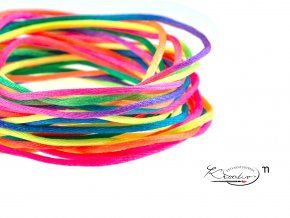 Nylonová saténová šňůrka 1,5 mm / 5 m - duhová