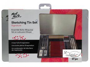 Mont Marte kreativní sada na skicování 27 ks - kovový box