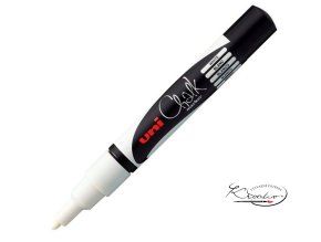 Křídový popisovač UNI s tenkým hrotem 0,9 - 1,3 mm - bílý