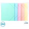 Desky na spisy s gumou A4, 3 klopy pastel LUMA mix